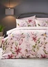 Pink Trailing Floral Reversible Duvet Set - Single Image 1