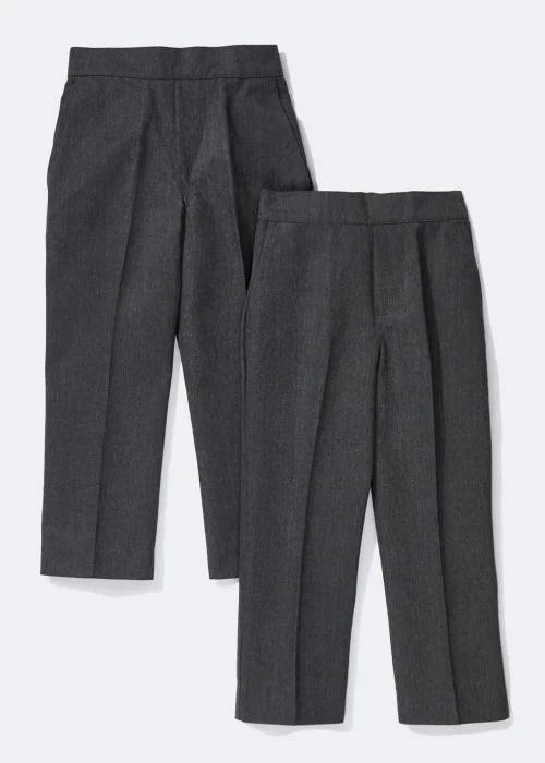 Boys 2 Pack Grey Slim Fit School Trousers (3-13yrs) - Age 3 Years Image 1
