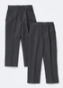 Boys 2 Pack Grey Slim Fit School Trousers (3-13yrs) - Age 3 Years Image 1