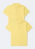 Kids 2 Pack Yellow School Polo Shirts (3-13yrs) - Age 8 Years Image 1