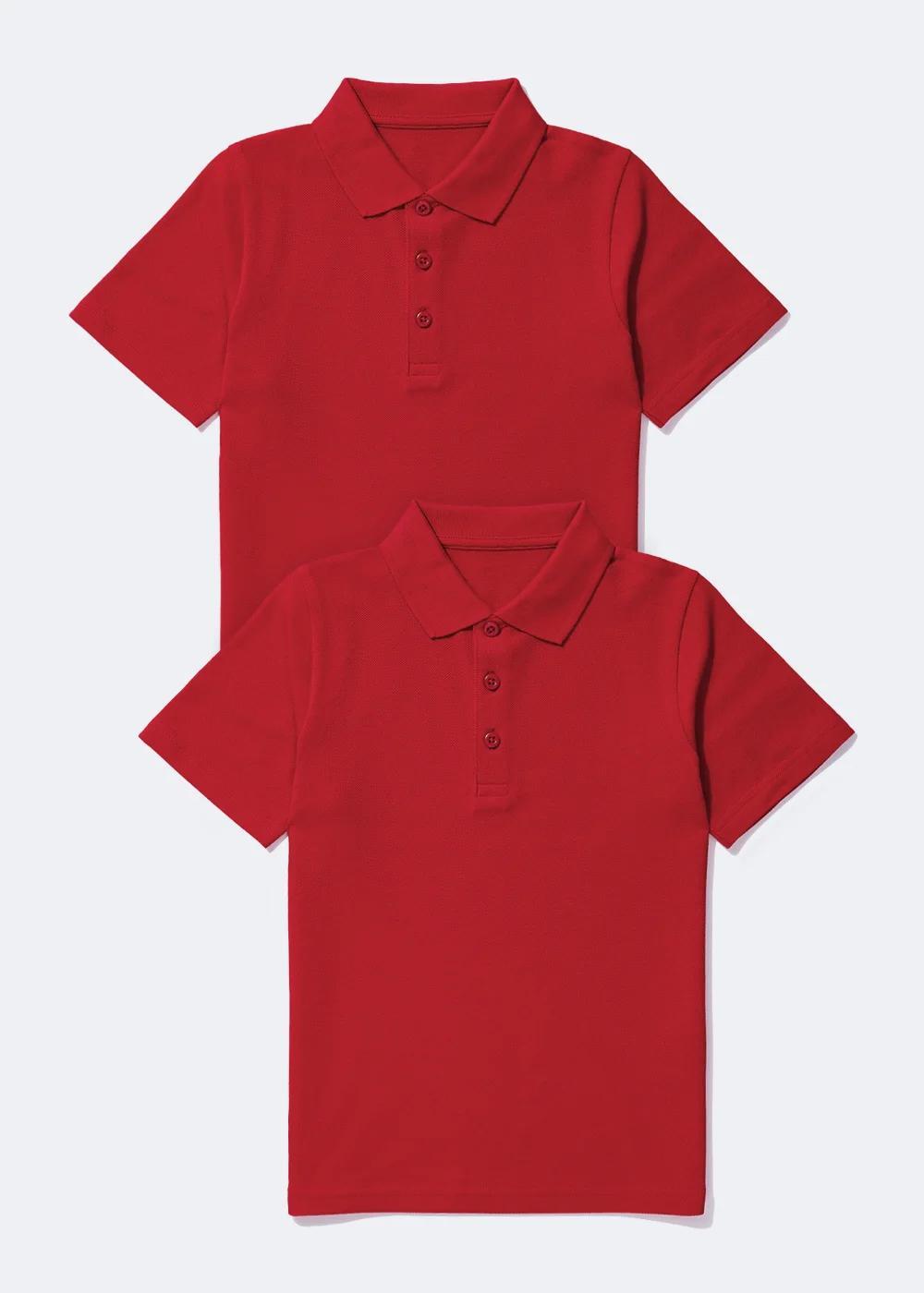 Kids 2 Pack Red School Polo Shirts (3-13yrs) - Age 3 Years Image 1