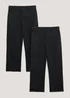 Boys 2 Pack Black Regular Fit School Trousers (3-16yrs) - Age 3 Years Image 1