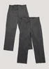Boys 2 Pack Grey Regular Fit School Trousers (3-15yrs) - Age 3 Years Image 1