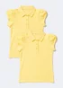 Girls 2 Pack Yellow Pretty Scallop Collar School Polo Shirts (3-13yrs) - Age 8 Years Image 1