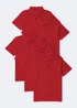 Kids 5 Pack Red School Polo Shirts (3-13yrs) - Age 10 Years Image 1