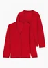 Girls 2 Pack Red School Cardigans (3-13yrs) - Age 4 Years Image 1
