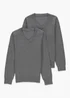 Kids 2 Pack Grey V-Neck School Jumpers (3-13yrs) - Age 3 Years Image 1