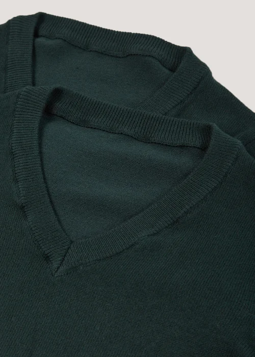 Kids 2 Pack Green V-Neck School Jumpers (3-13yrs) - Age 5 Years Image 2