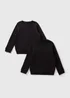 Kids 2 Pack Black Crew Neck School Sweatshirts (3-13yrs) - Age 3 Years Image 1