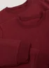 Kids 2 Pack Burgundy Crew Neck School Sweatshirts (3-13yrs) - Age 3 Years Image 2