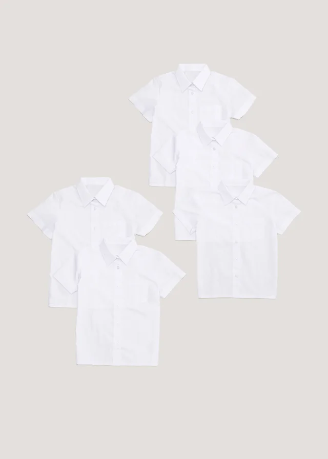 Girls 5 Pack White School Blouses (4-15yrs)