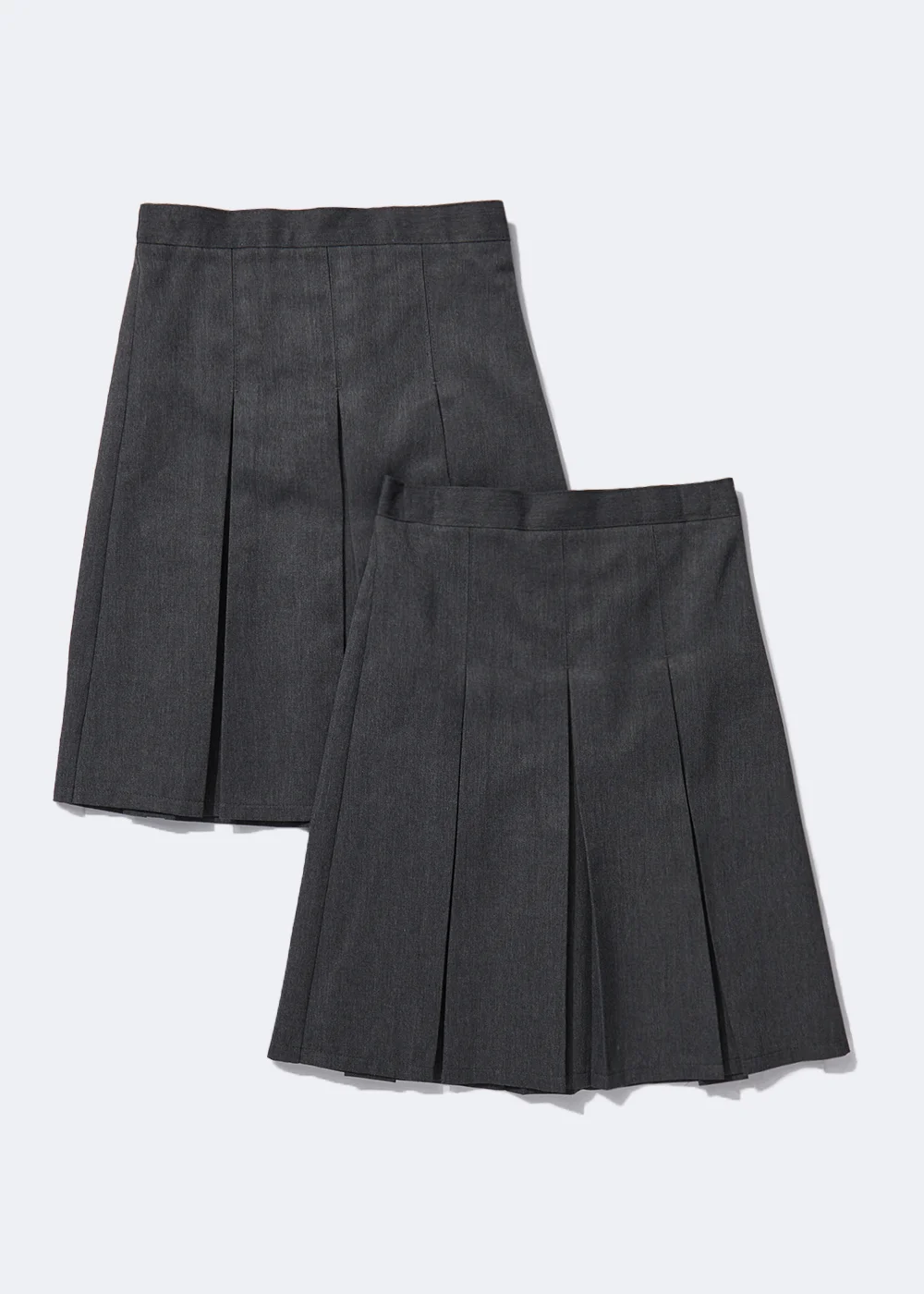 Girls 2 Pack Long Length Box Pleat School Skirts (3-16yrs) - Age 3 Years Image 1