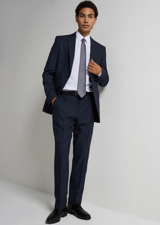 Taylor & Wright Navy Regular Fit Flexi Waist Trousers