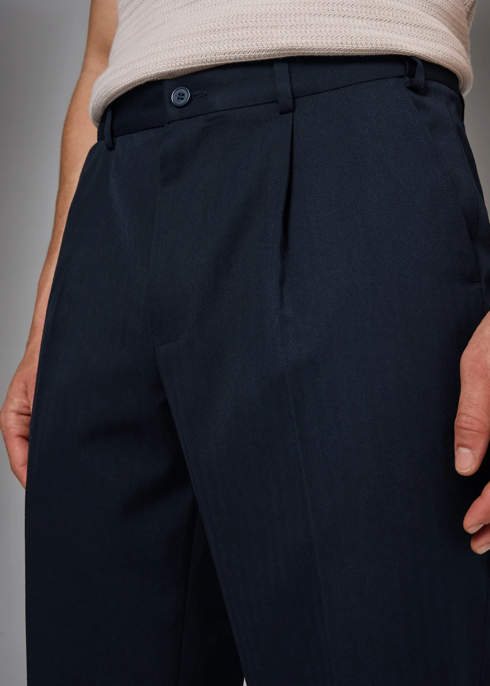 Taylor & Wright Navy Regular Fit Flexi Waist Trousers - 32 Waist 29 Leg Image 4