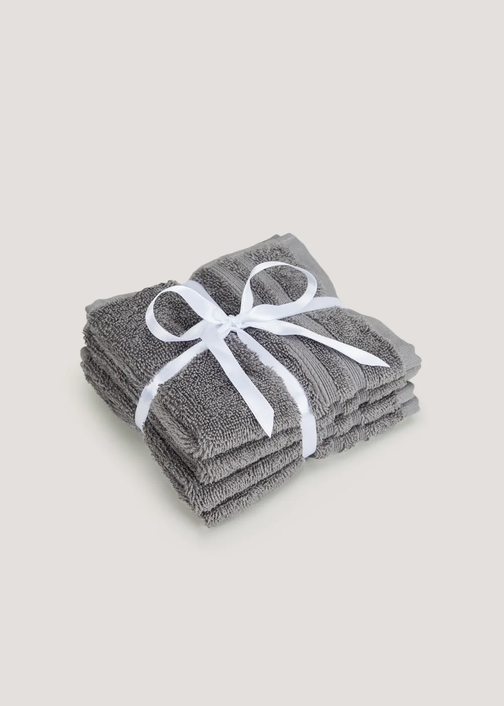 4 Pack Dark Grey 100% Egyptian Cotton Face Cloths Image 1