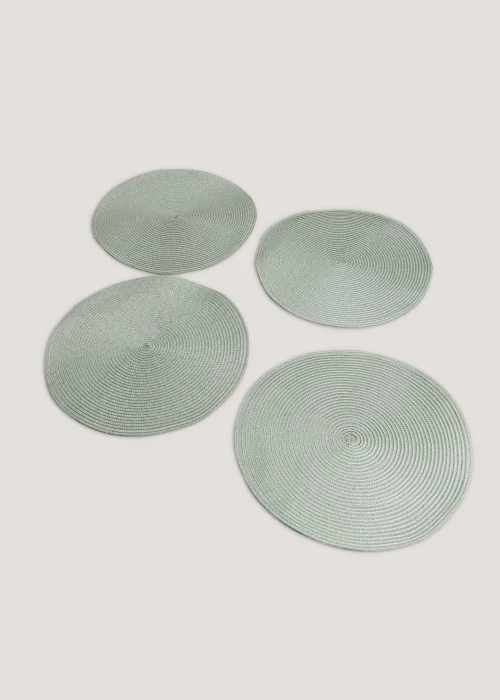 4 Pack Iceberg Green Woven Placemats Image 1