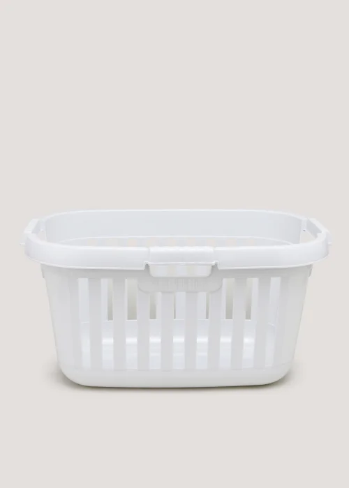 Grey Plastic Laundry Basket (31.5cm x 59cm x 35cm) Image 1