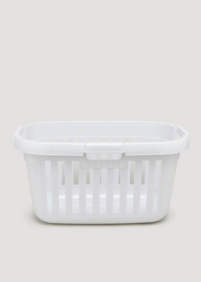 Grey Plastic Laundry Basket (31.5cm x 59cm x 35cm)