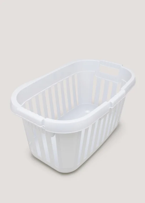 Grey Plastic Laundry Basket (31.5cm x 59cm x 35cm) Image 2