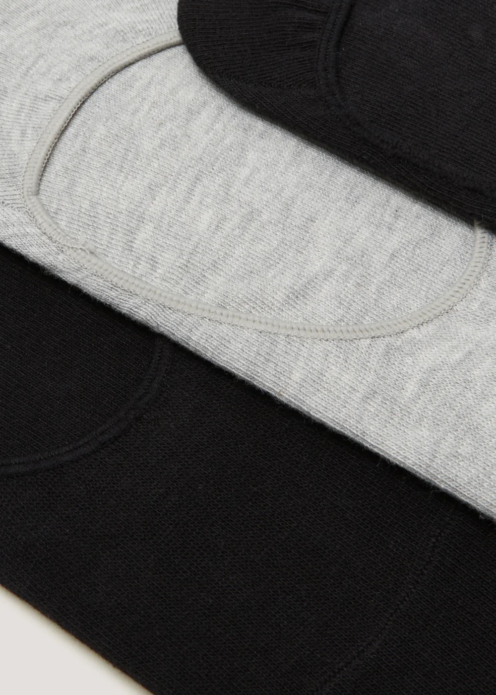 3 Pack Black & Grey Footsies - Sizes 3-5 .5 Image 2