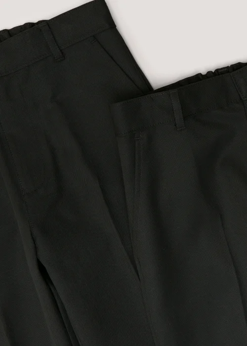 Boys 2 Pack Black Regular Fit Long Length School Trousers (3-16yrs) - Age 3 Years Image 2