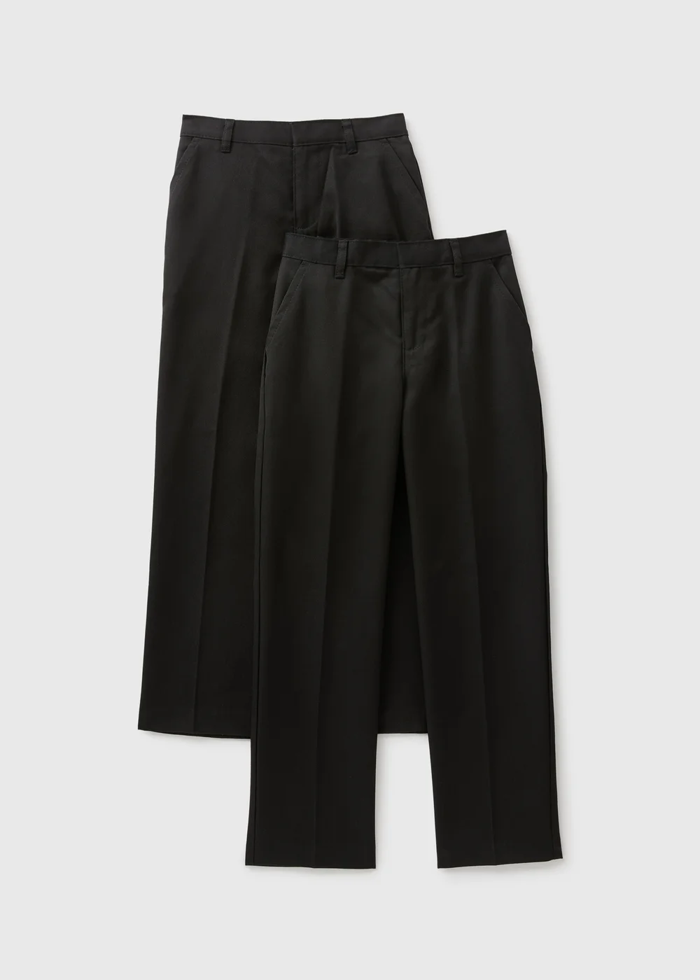 Boys 2 Pack Black Regular Fit Long Length School Trousers (3-16yrs) - Age 3 Years Image 1