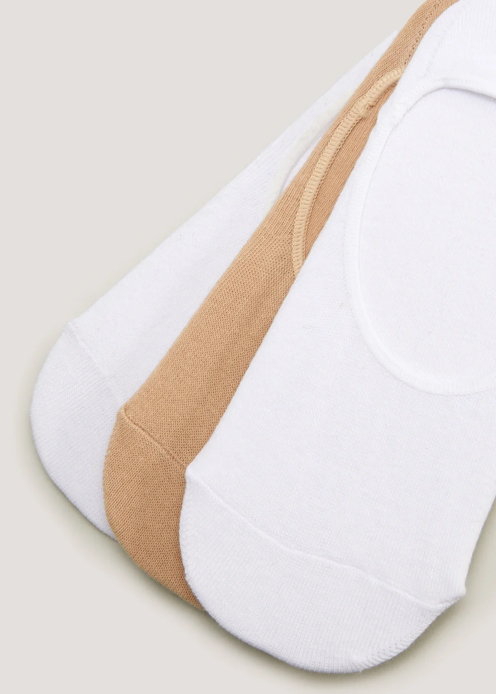 3 Pack White & Nude Footsies - Sizes 3-5 .5 Image 2