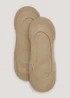 2 Pack Nude Cushioned Footsie Socks - Sizes 3-5 .5 Image 1