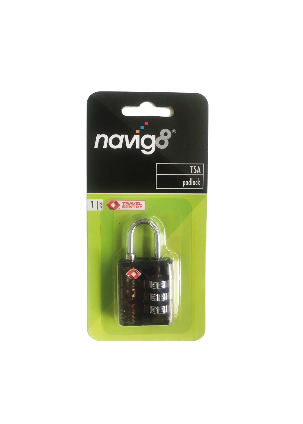 Navig8 TSA Combination Travel Padlock (16cm x 7.5cm x 2cm) Image 1