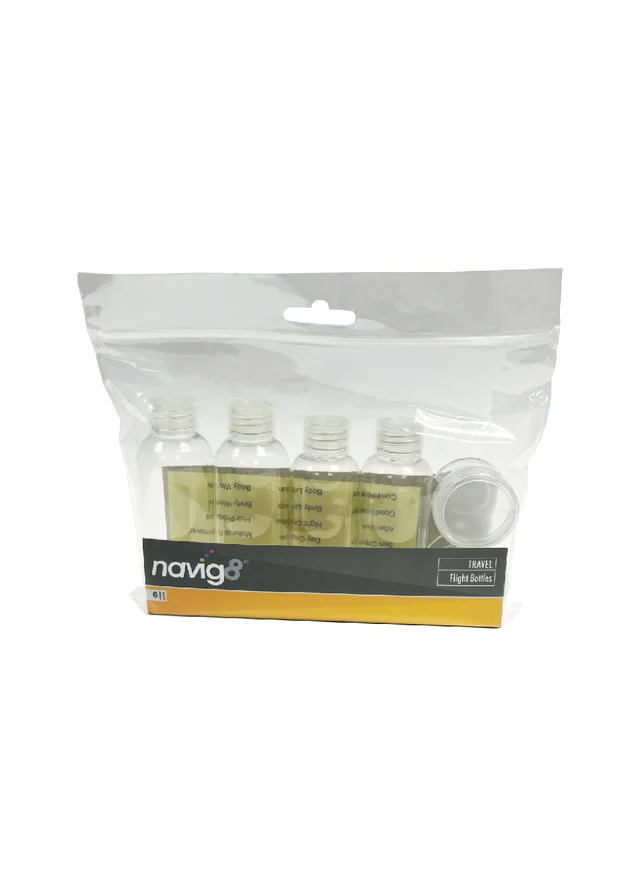 Navig8 6 Pack Flight Travel Bottles (17.5cm x 21cm x 4cm)