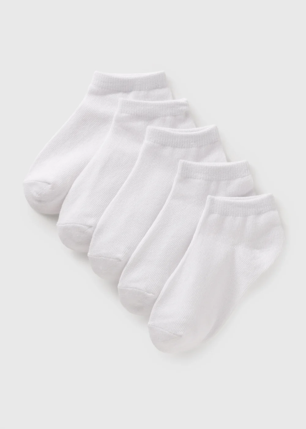 Kids 5 Pack White Trainer Socks (Younger 6-Older 5.5) - Sizes 6 - 8.5 Image 1