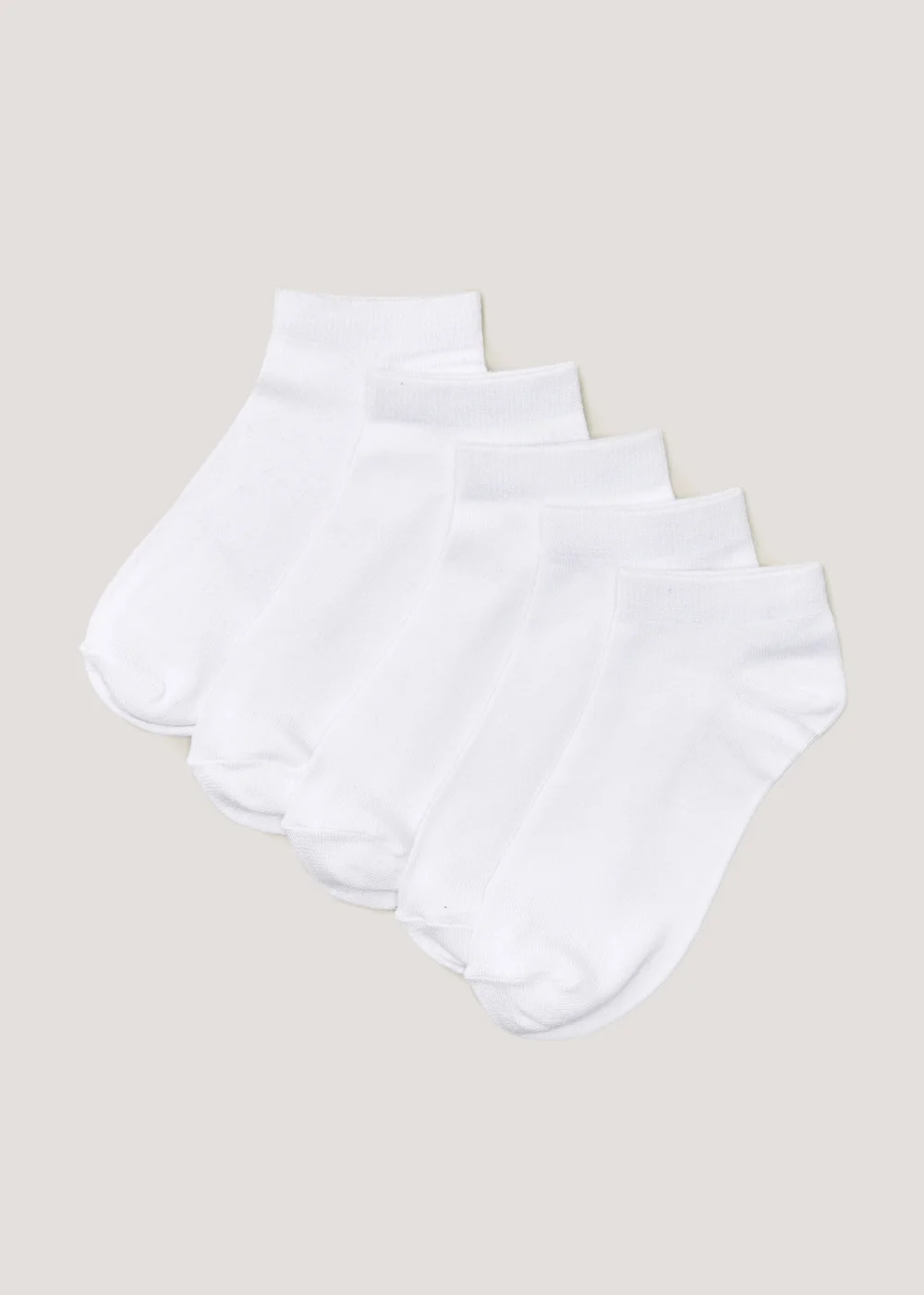 5 Pack White Soft Touch Bamboo Trainer Socks - One Size Image 1