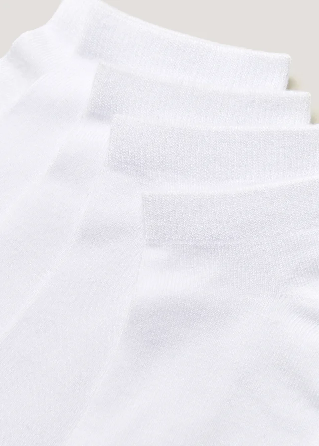 5 Pack White Soft Touch Bamboo Trainer Socks