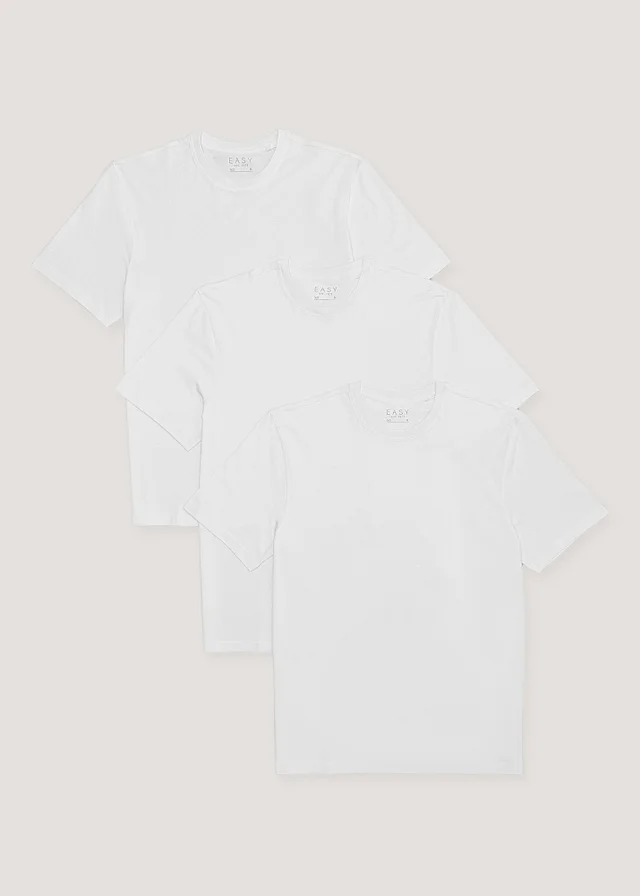 3 Pack Essential White T-Shirts