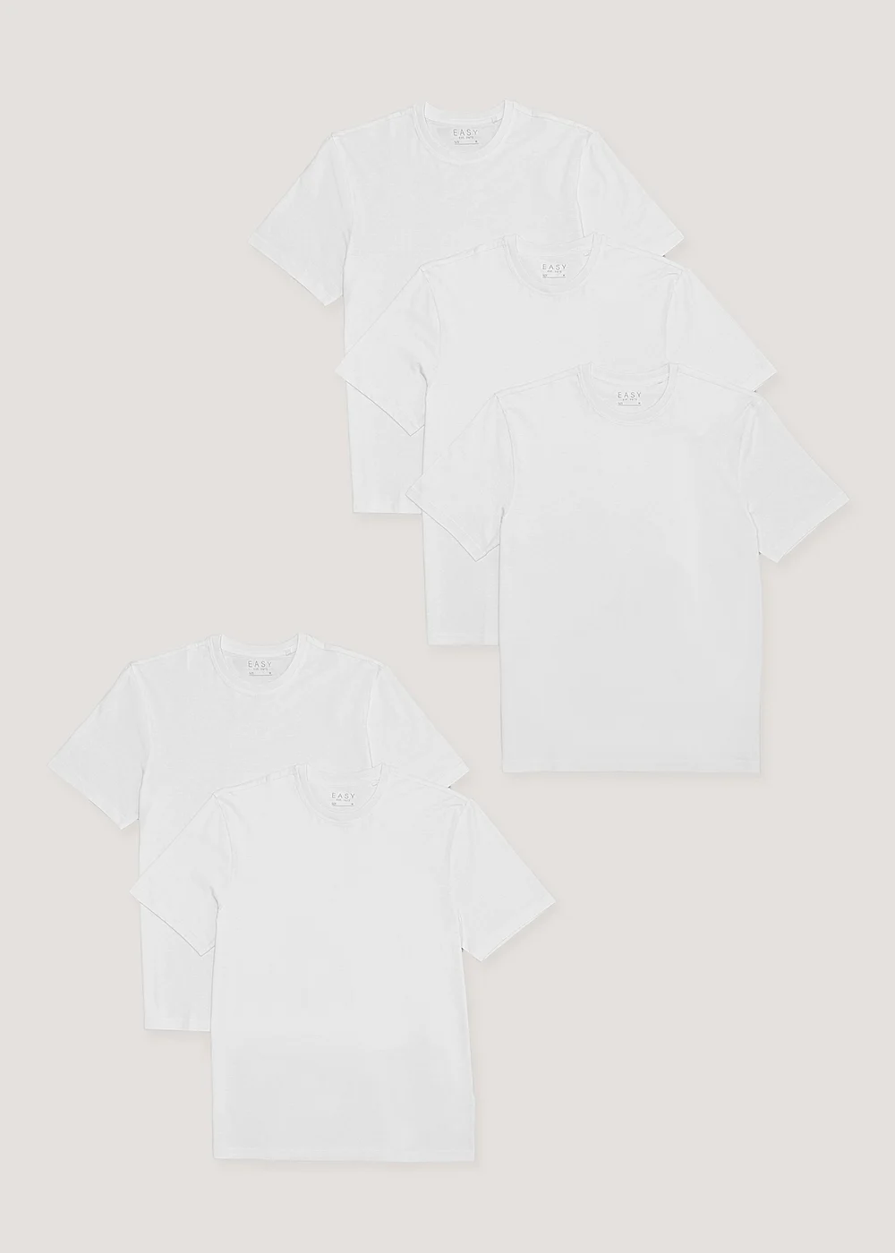 5 Pack Essential White T-Shirts - Small Image 1