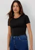 Black Short Sleeve Fitted T-Shirt - Size 8 Image 1