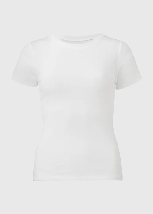 White Short Sleeve Fitted T-Shirt - 8 Image 5