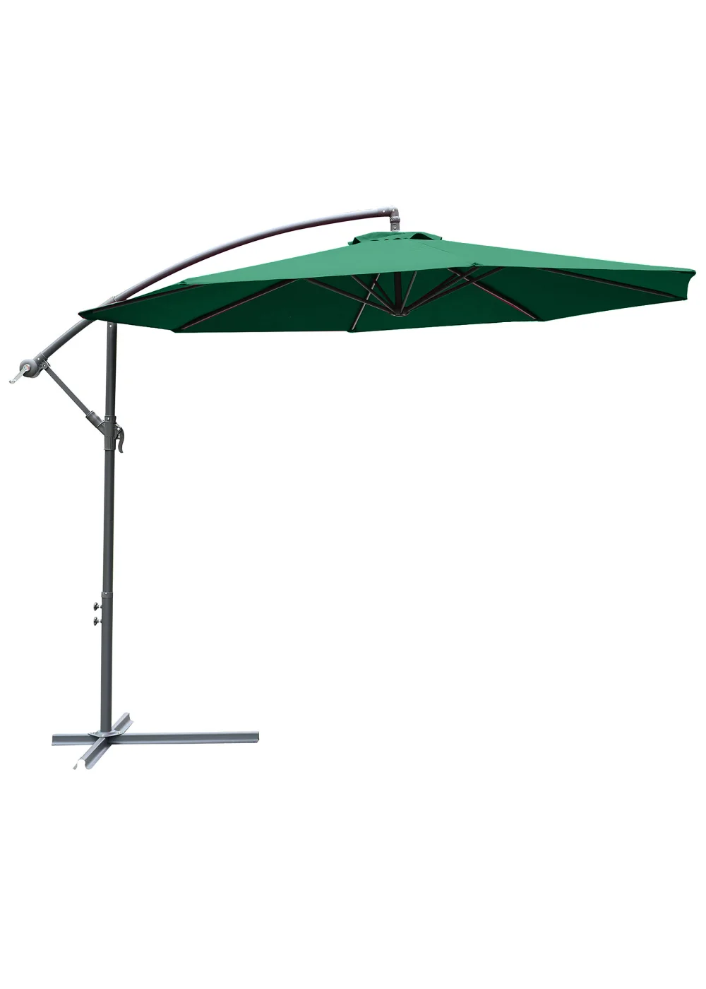 Outsunny Garden Banana Parasol Cantilever Umbrella (3m) - No Size Image 2
