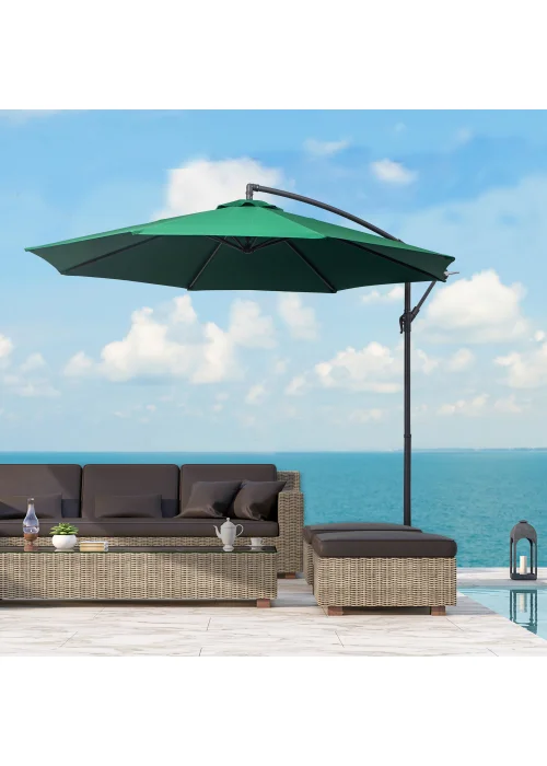 Outsunny Garden Banana Parasol Cantilever Umbrella (3m) - No Size Image 1