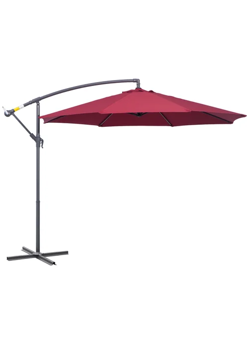 Outsunny Garden Banana Parasol Cantilever Umbrella (3m) - No Size Image 2
