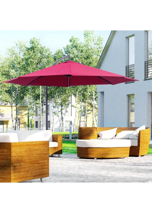 Outsunny Garden Banana Parasol Cantilever Umbrella (3m) - No Size Image 1