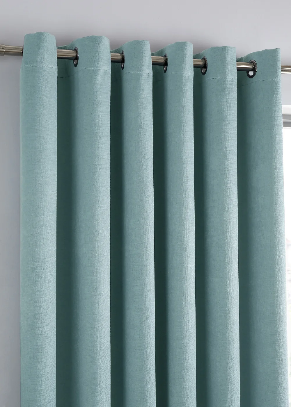 Fusion Strata Dimout Blue Eyelet Curtains - 46W X 54D (116x137cm) Image 2