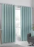 Fusion Strata Dimout Blue Eyelet Curtains - 46W X 54D (116x137cm) Image 1