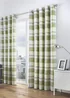 Fusion Balmoral Check Green Eyelet Curtains - 46W X 54D (116x137cm) Image 3