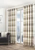 Fusion Balmoral Check Natural Eyelet Curtains - 46W X 54D (116x137cm) Image 1