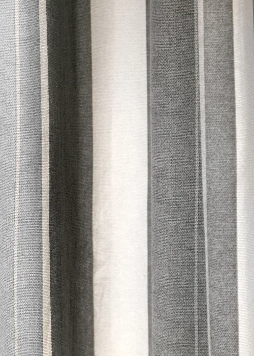 Fusion Whitworth Stripe Grey Eyelet Curtains - 46W X 54D (116x137cm) Image 3