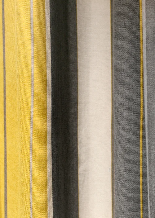Fusion Whitworth Stripe Yellow Eyelet Curtains - 46W X 72D (117x183cm) Image 3