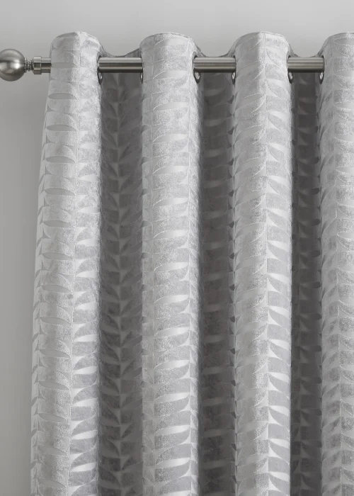 Curtina Kendal Silver Eyelet Curtains - 46W X 54D (116x137cm) Image 2