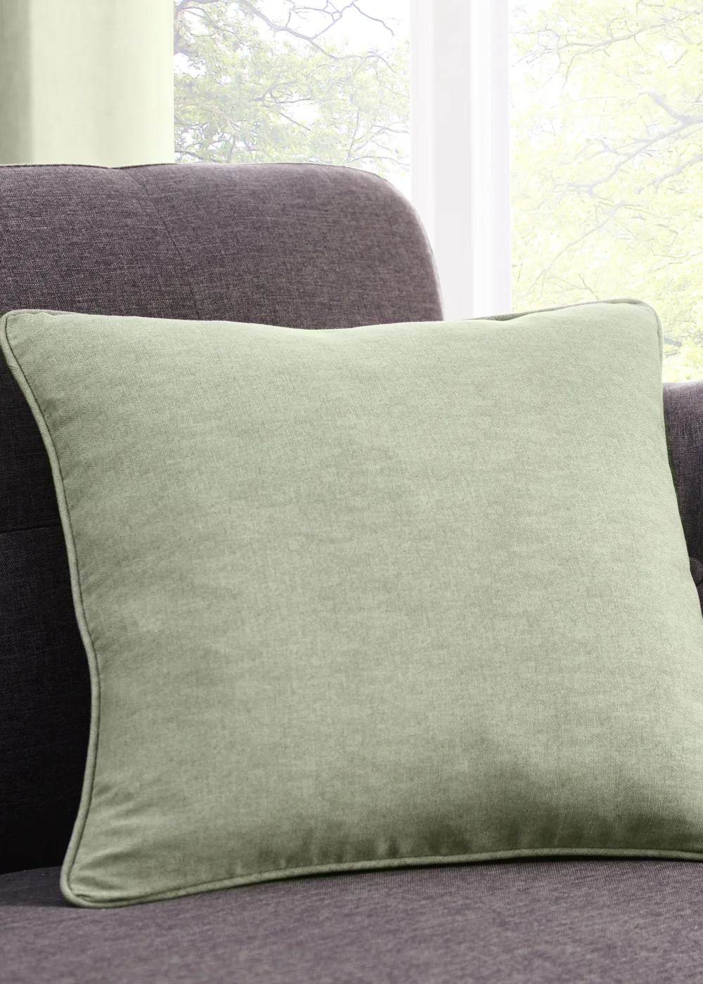 Fusion Sorbonne Green Filled Cushion - One Size Image 1