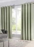 Fusion Sorbonne Green Eyelet Curtains - 46W X 54D (116x137cm) Image 1